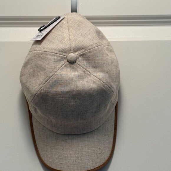 Sonoma Cream Linen Blend Cap w/ Brown Trim / Adjustable NWT - Picture 8 of 8